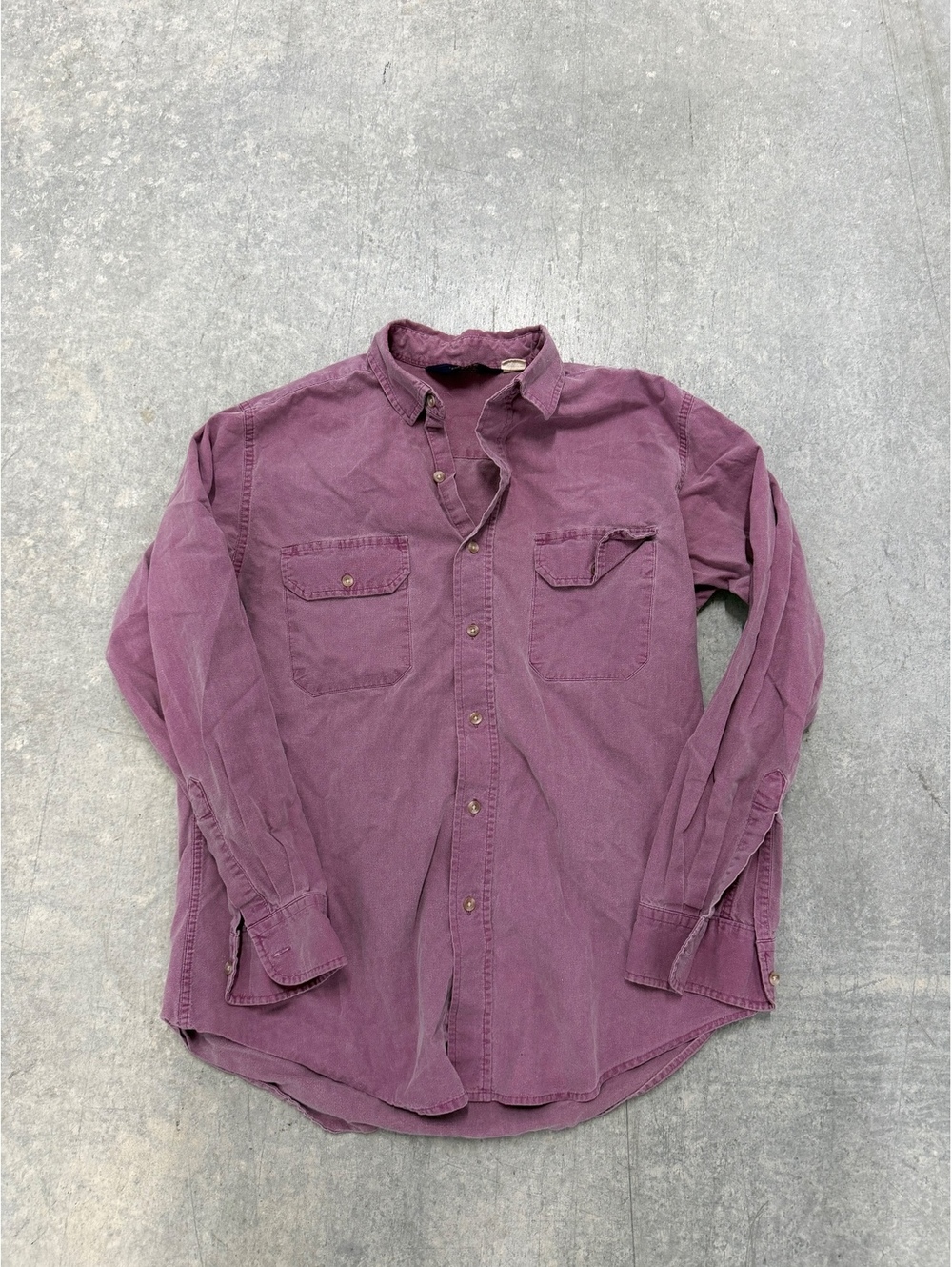 Vintage Woolrich Heavy Chamois Cloth Shirt Mens Faded Purple Workwear